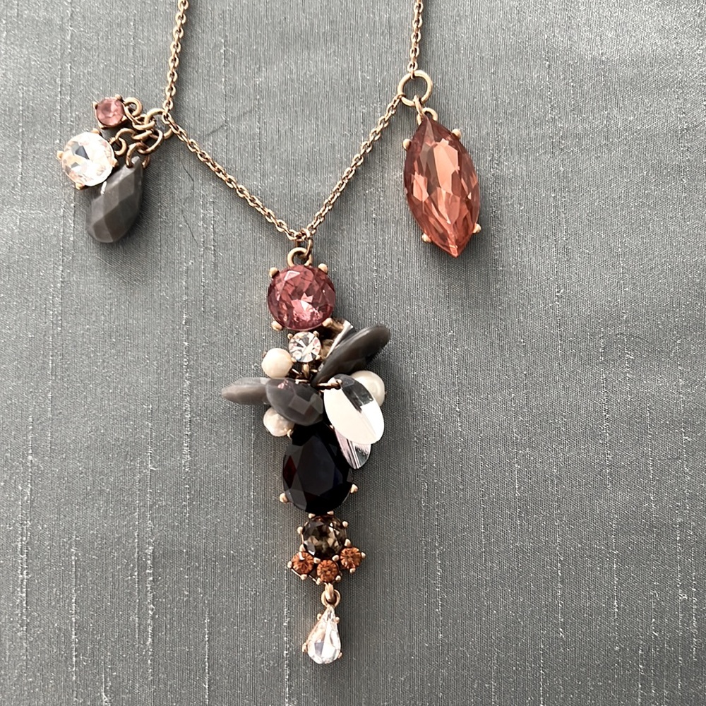 Ann Taylor Necklace with Grey and Pink Accents